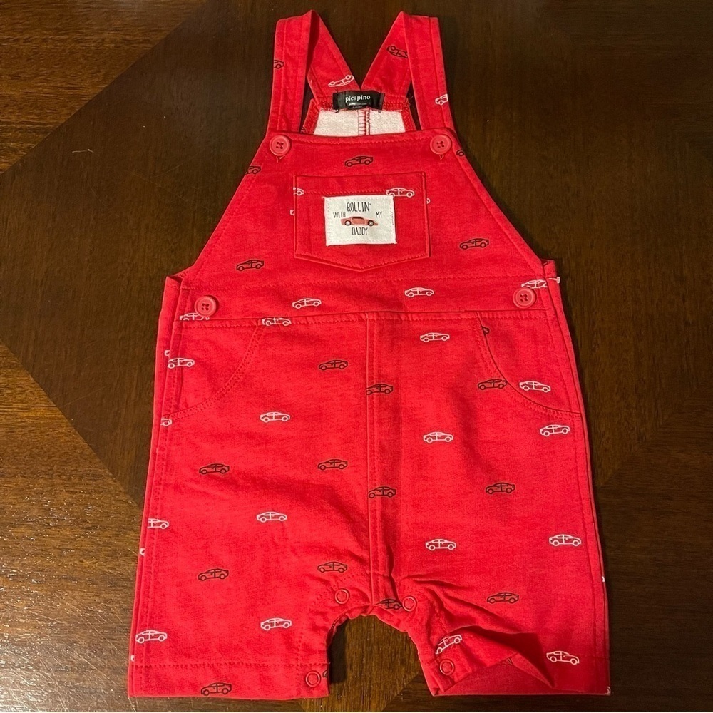 🆕 Picapino | 2 piece shortalls set outfit | 12 mo - Picture 2 of 9